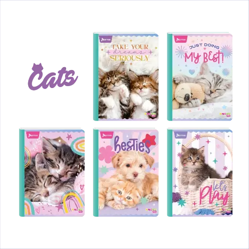 [563896] Cuaderno xpresarte cosido licencia cats (gatos)100H rayas 