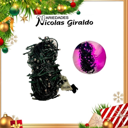 [A0326GP] @INSTALACION LED X200L LINEAL PURPURA 18 MTS CABLE VERDE 